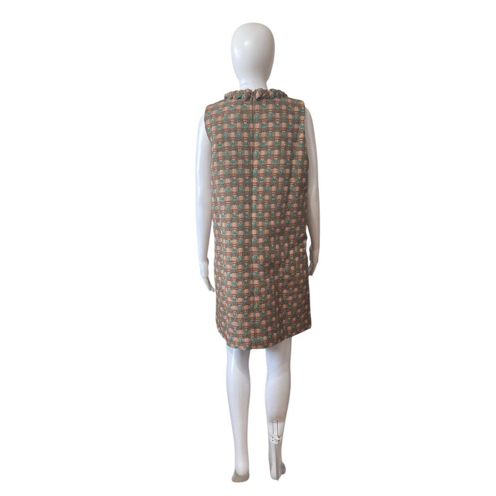 TUCKERNUCK Neapolitan Tweed Sleeveless Jackie Dress Brown Green Size Large - Picture 8 of 11